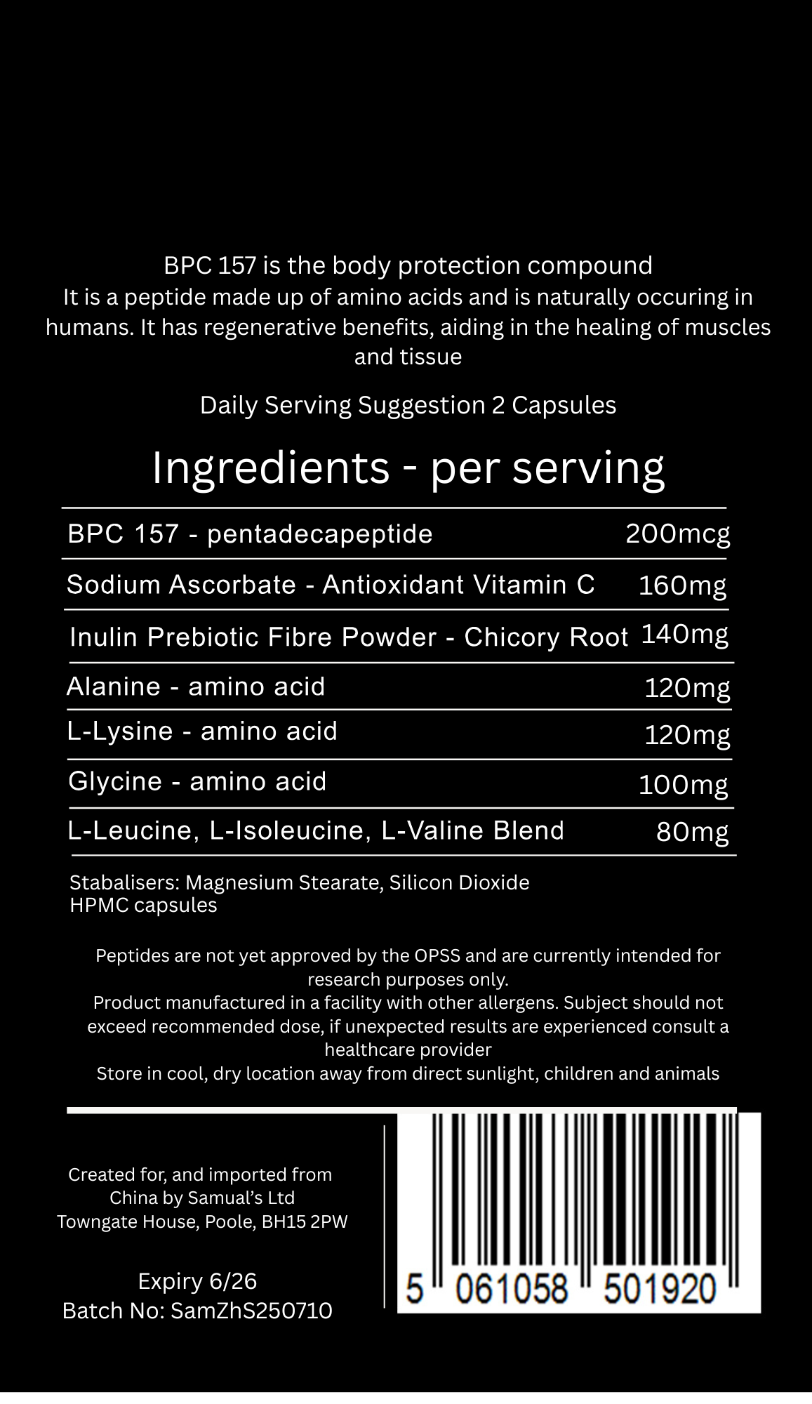 Samuals  - BPC157  - 200mcg
